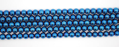 Blue Hematite Gemstone Beads, 8mm, Round